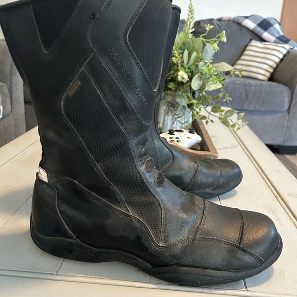 FRANK THOMAS Men's Size 12 Black Motorcycle Boots - Picture 2 of 12